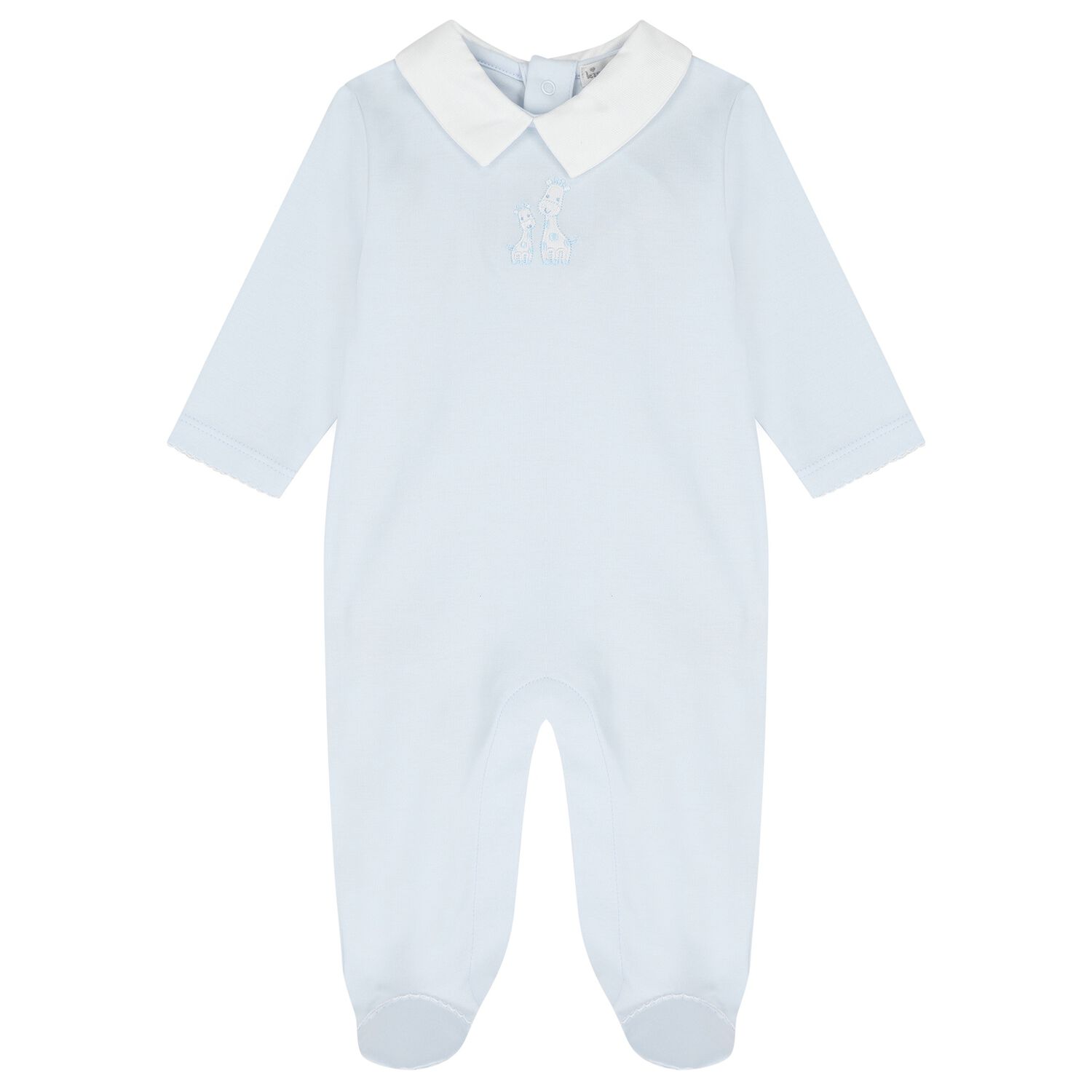 Baby Boys Blue Giraffe Laugh Babygrow, 1, hi-res