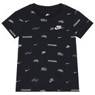 Boys Black Logo T-Shirt, 1, hi-res