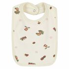 Baby Girls Ivory Bear Bib, 1, hi-res