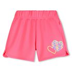 Girls Pink Heart Shorts, 1, hi-res