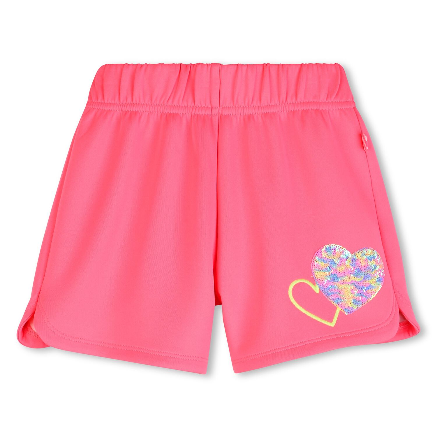 Girls Pink Heart Shorts, 1, hi-res