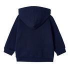 Younger Boys Navy Car Zip Up Top, 1, hi-res