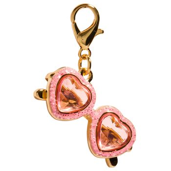 Girls Gold & Pink Gummy Heart Sunglass Charm