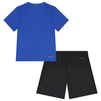 Boys Blue & Black Dri-FIT Shorts Set