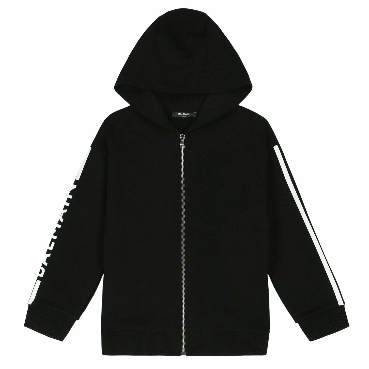 Boys Black Logo Zip Up Top, 1, hi-res