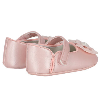 Baby Girls Pink Flower Pre Walker Shoes