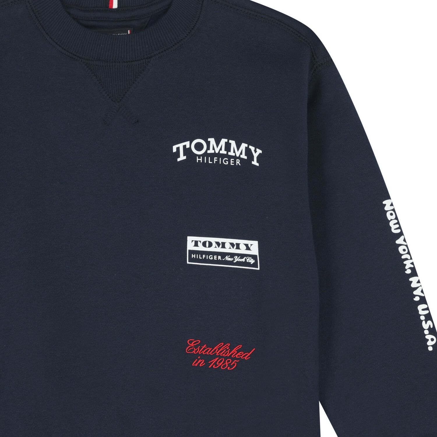Boys Navy Blue Logo Sweatshirt, 1, hi-res