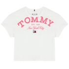 Girls White Logo T-Shirt, 1, hi-res