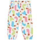 Younger Girls Ivory Shooting Stars Joggers, 1, hi-res