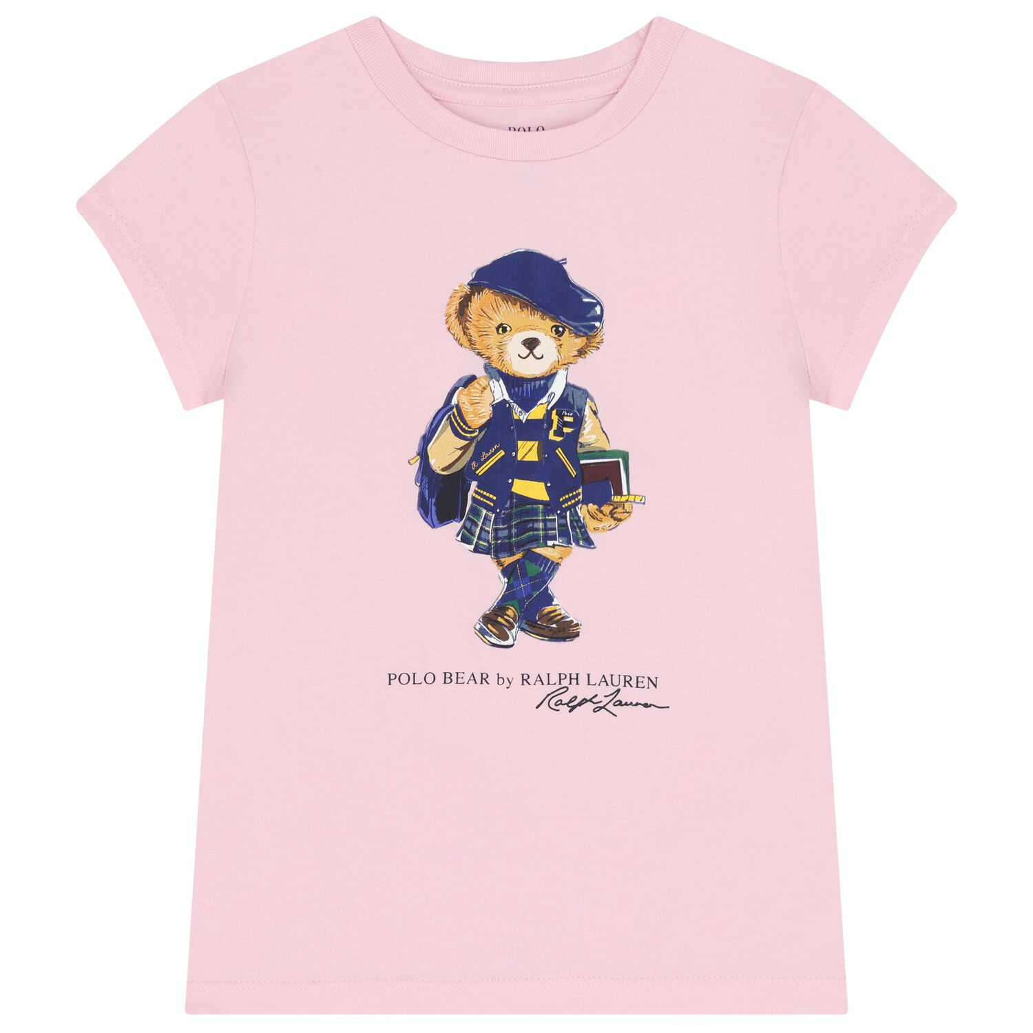 Girls Pink Polo Bear T-Shirt, 1, hi-res