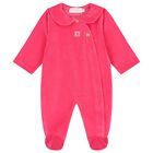 Baby Girls Pink Logo Babygrow, 3, hi-res