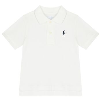 Baby Boys White Logo Polo Shirt