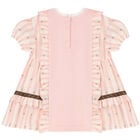 Baby Girls Pink Teddy Bear Logo Dress, 1, hi-res