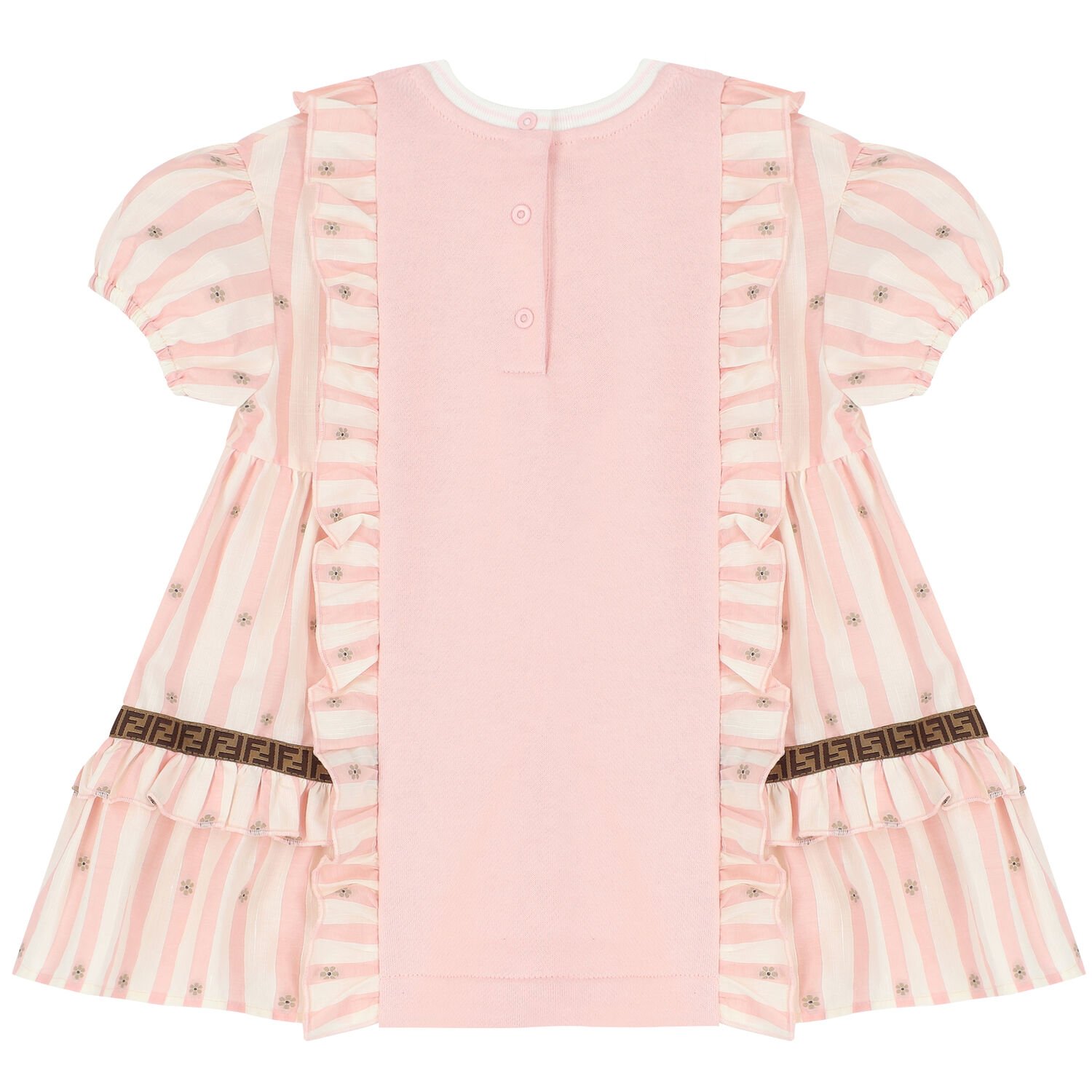 Baby Girls Pink Teddy Bear Logo Dress, 1, hi-res