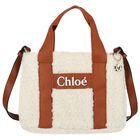 Girls Ivory & Beige Sherpa Fleece Bag, 2, hi-res