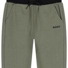 Boys Green Logo Joggers, 2, hi-res