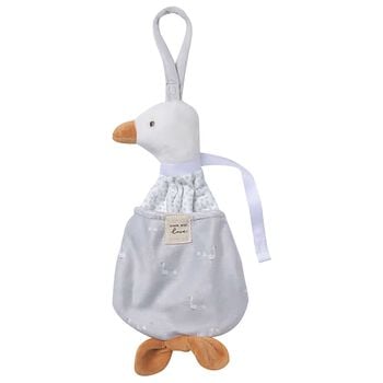 White & Grey Dummy Holder Soft Toy