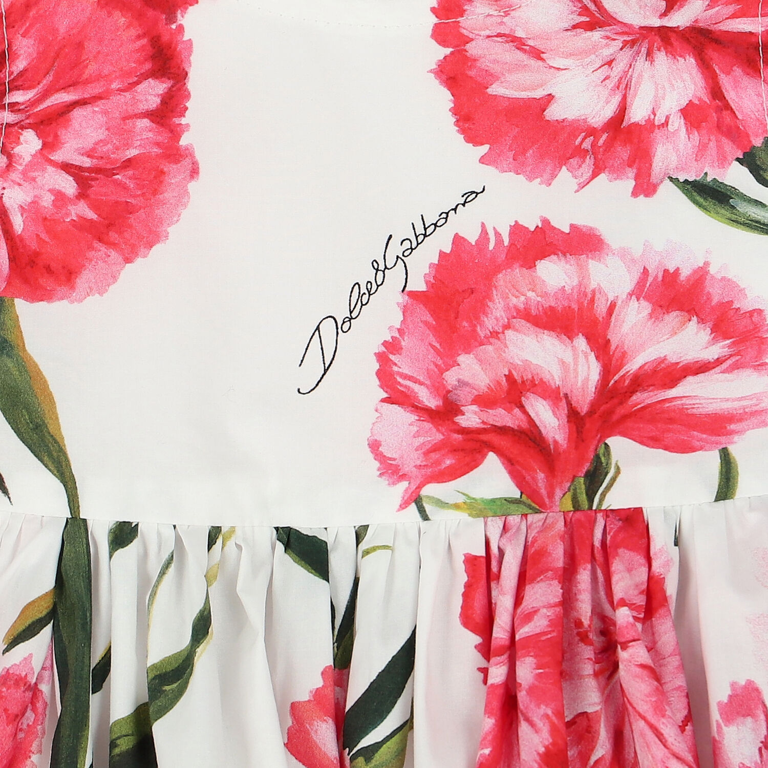 Younger Girls Ivory & Red Floral Dress Set, 1, hi-res