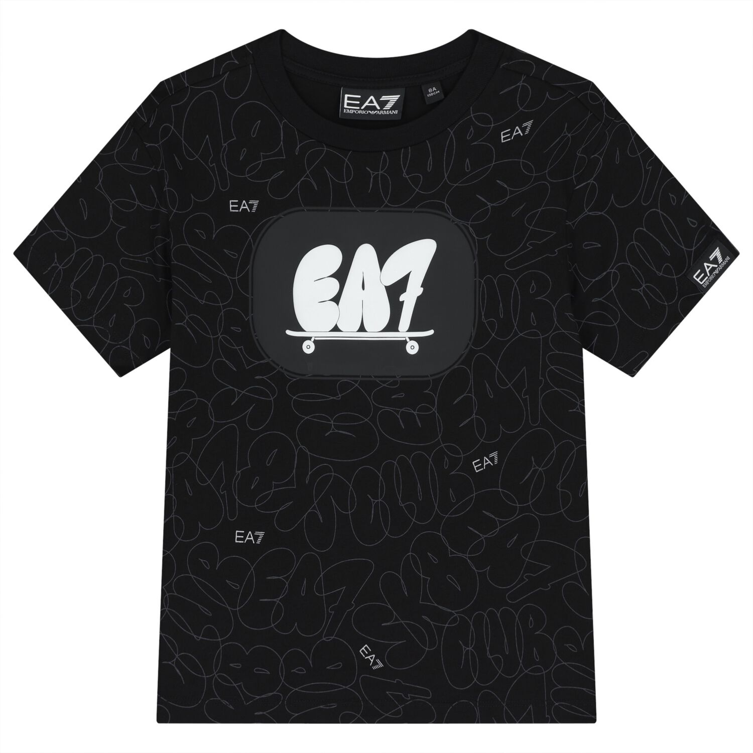 Boys Black Logo T-Shirt, 2, hi-res
