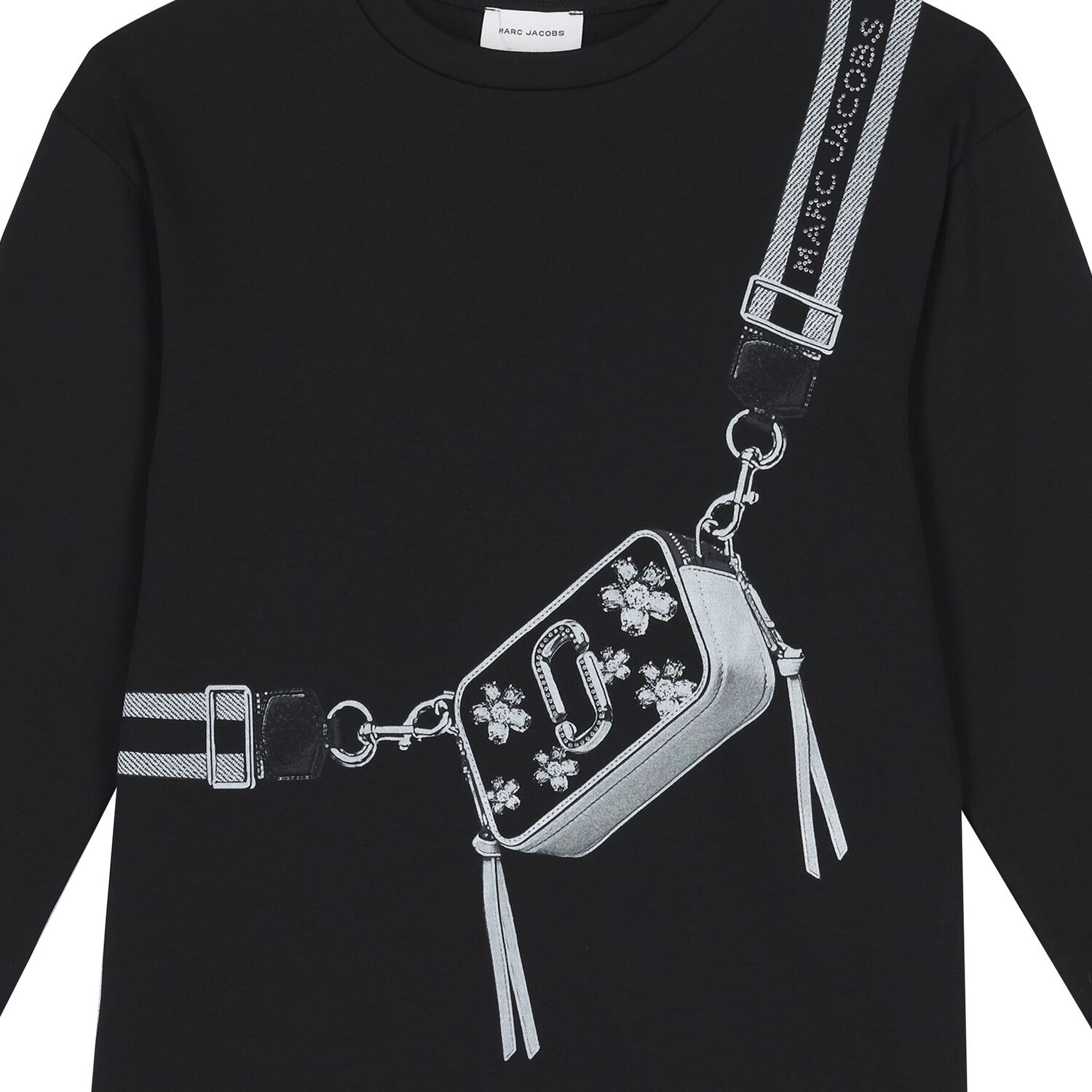 Girls Black Logo Bag Dress, 1, hi-res