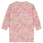 Girls Pink Camouflage Sweatshirt Dress, 1, hi-res