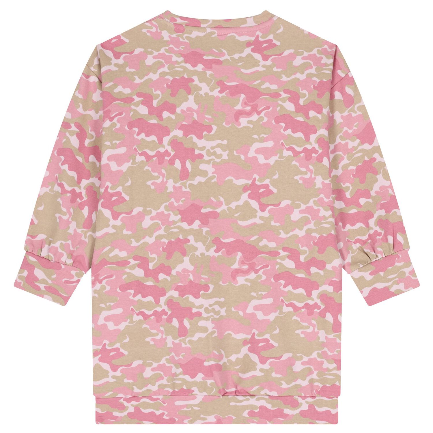 Girls Pink Camouflage Sweatshirt Dress, 1, hi-res
