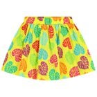 Girls Yellow Palm Leaf Skirt, 1, hi-res
