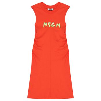 Girls Red Logo Dress
