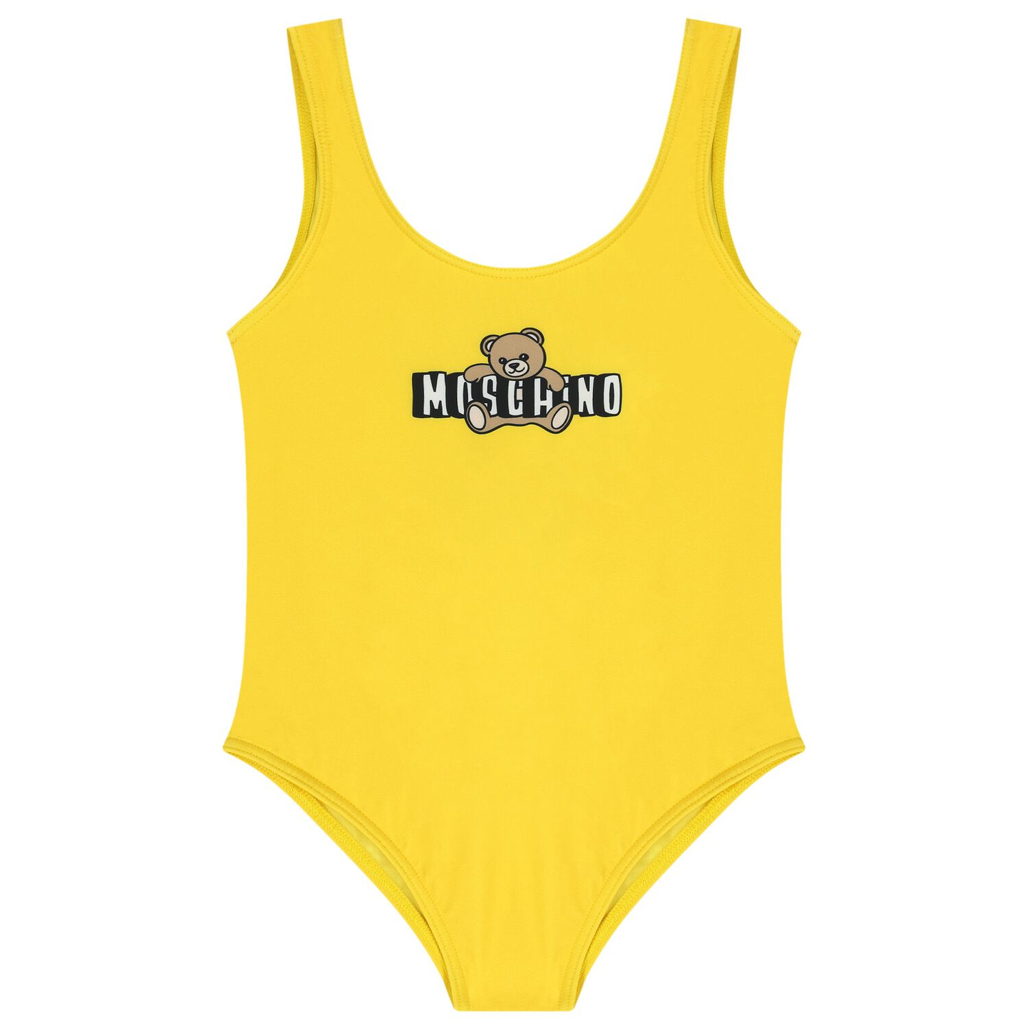 Girls Yellow Teddy Bear Logo Swimsuit, 3, hi-res