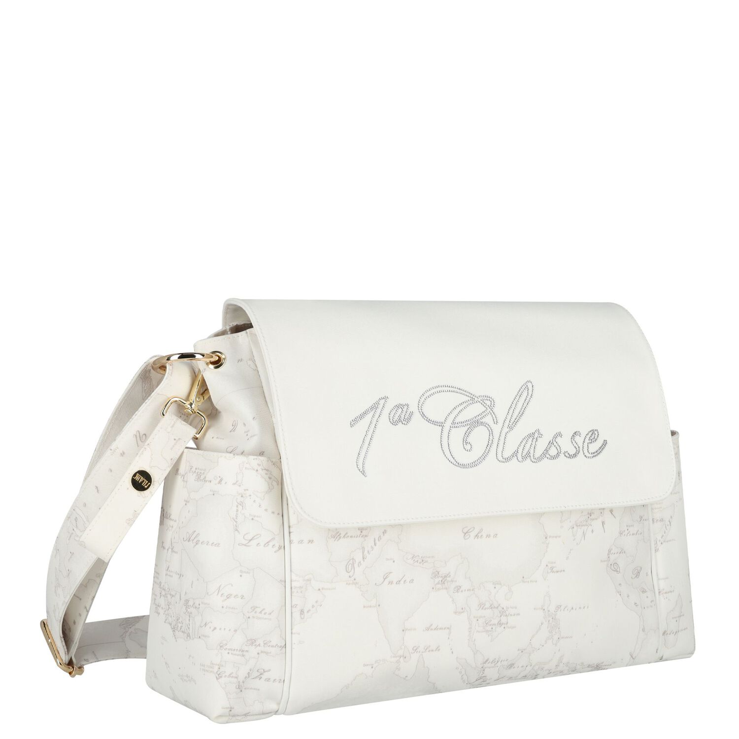 Ivory & Beige Geo Map Baby Changing Bag, 1, hi-res