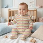 Baby Girls Multi-Coloured Zig Zag Babygrow, 1, hi-res