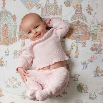 White & Blue Logo Winter Wonderland Baby Carré Swaddle