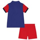 Baby Boys Navy Blue Logo Shorts Set, 1, hi-res