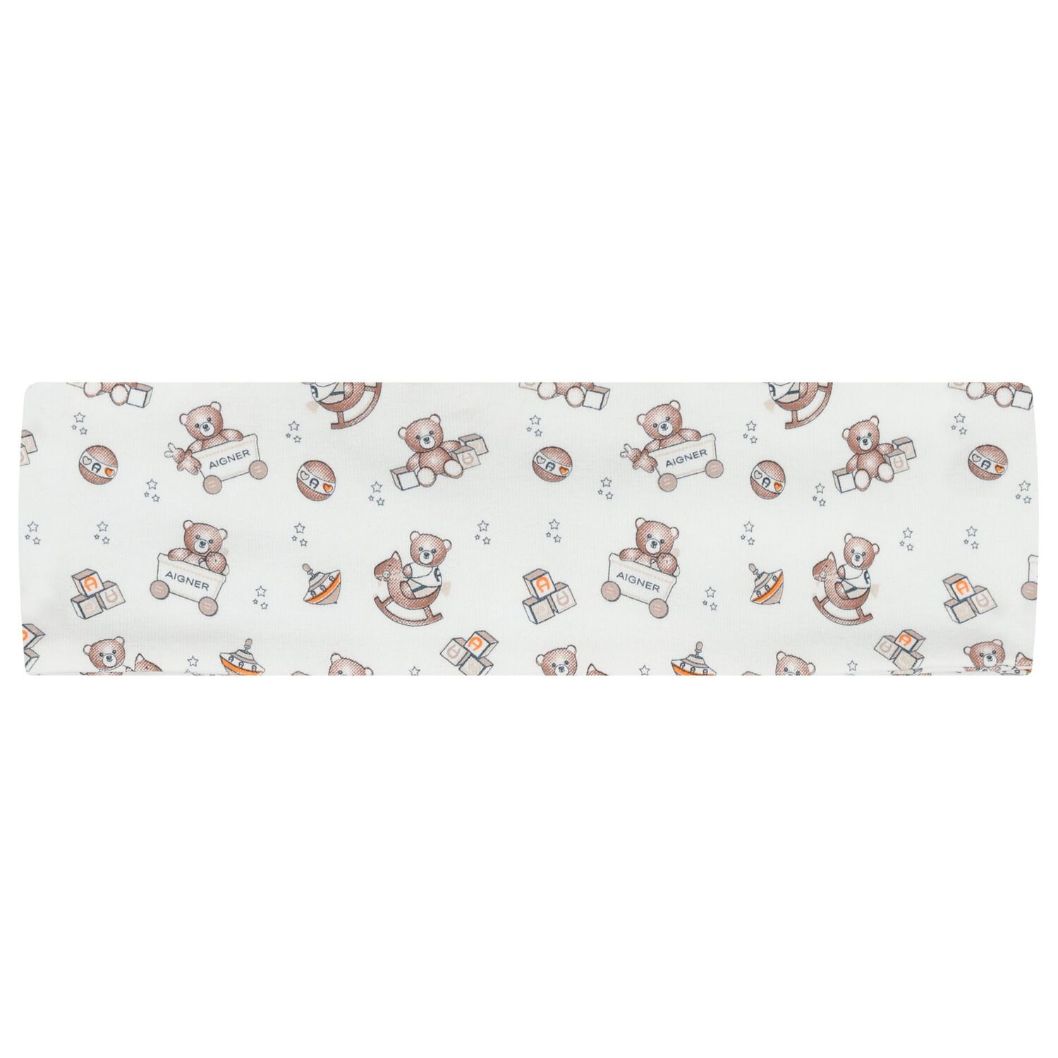 Baby Girls White Teddy Bear Logo Headband, 1, hi-res