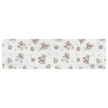 Baby Girls White Teddy Bear Logo Headband