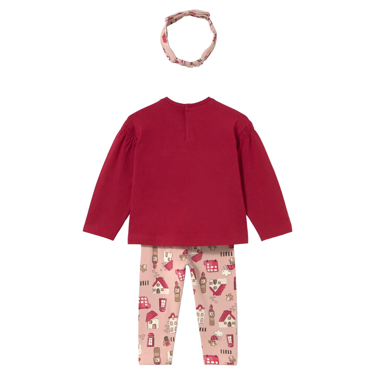 Younger Girls Red & Pink Leggings Set, 1, hi-res