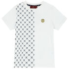 Boys White Logo T-Shirt, 1, hi-res