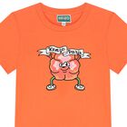 Girls Orange Flower Logo T-Shirt, 1, hi-res