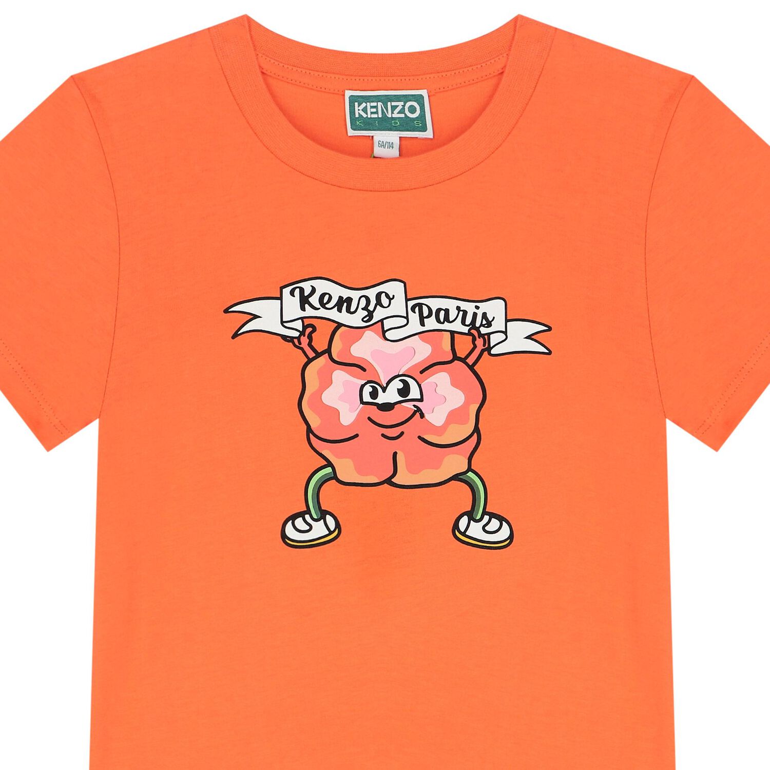 Girls Orange Flower Logo T-Shirt, 1, hi-res
