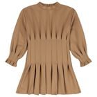 Girls Beige Scuba Dress, 1, hi-res