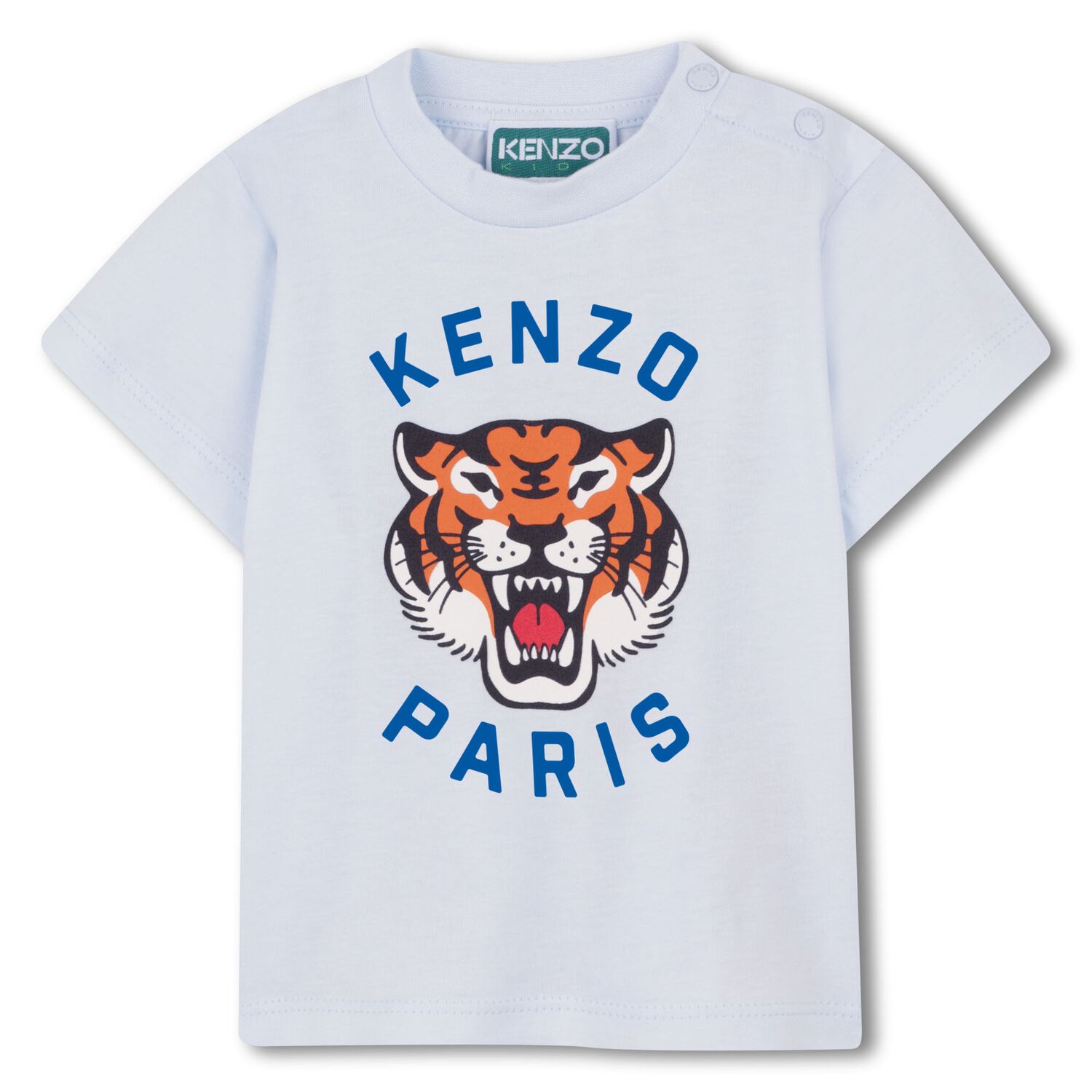 Younger Boys Blue Tiger Logo T-Shirt, 1, hi-res