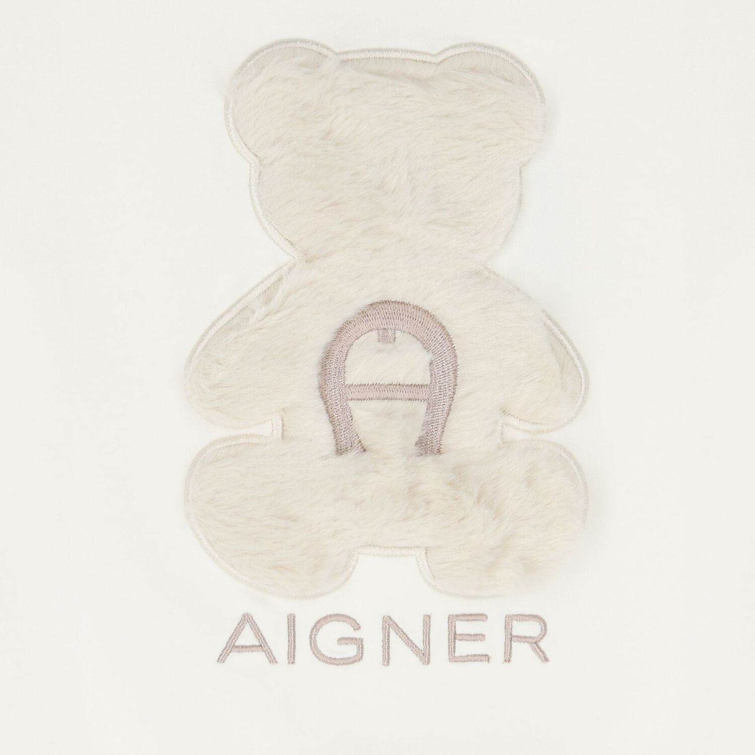 Girls Ivory Faux Fur Teddy Bear Sweatshirt, 1, hi-res