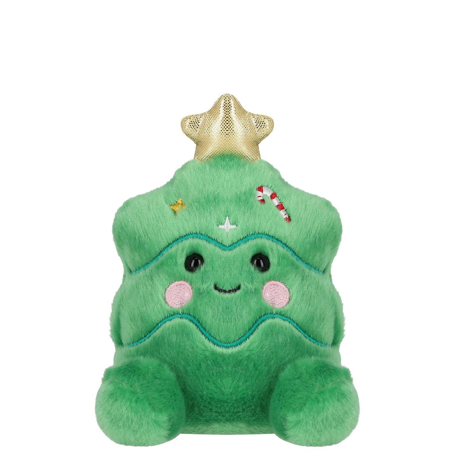 Palm Pals Green & Gold Christmas Tree Soft Toy ( 12CM ), 1, hi-res