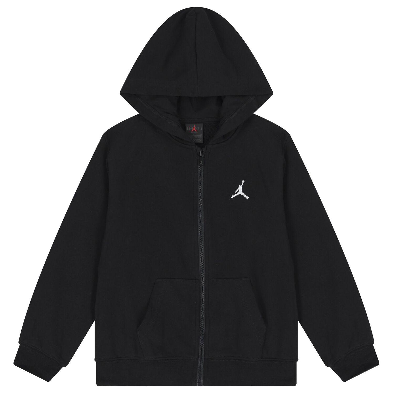 Black Jordan Logo Hooded Zip Up Top, 1, hi-res