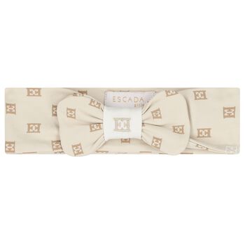 Baby Girls Beige Logo Headband