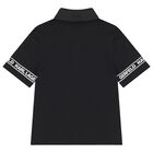 Boys Black Logo Polo Shirt, 2, hi-res