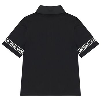 Boys Black Logo Polo Shirt
