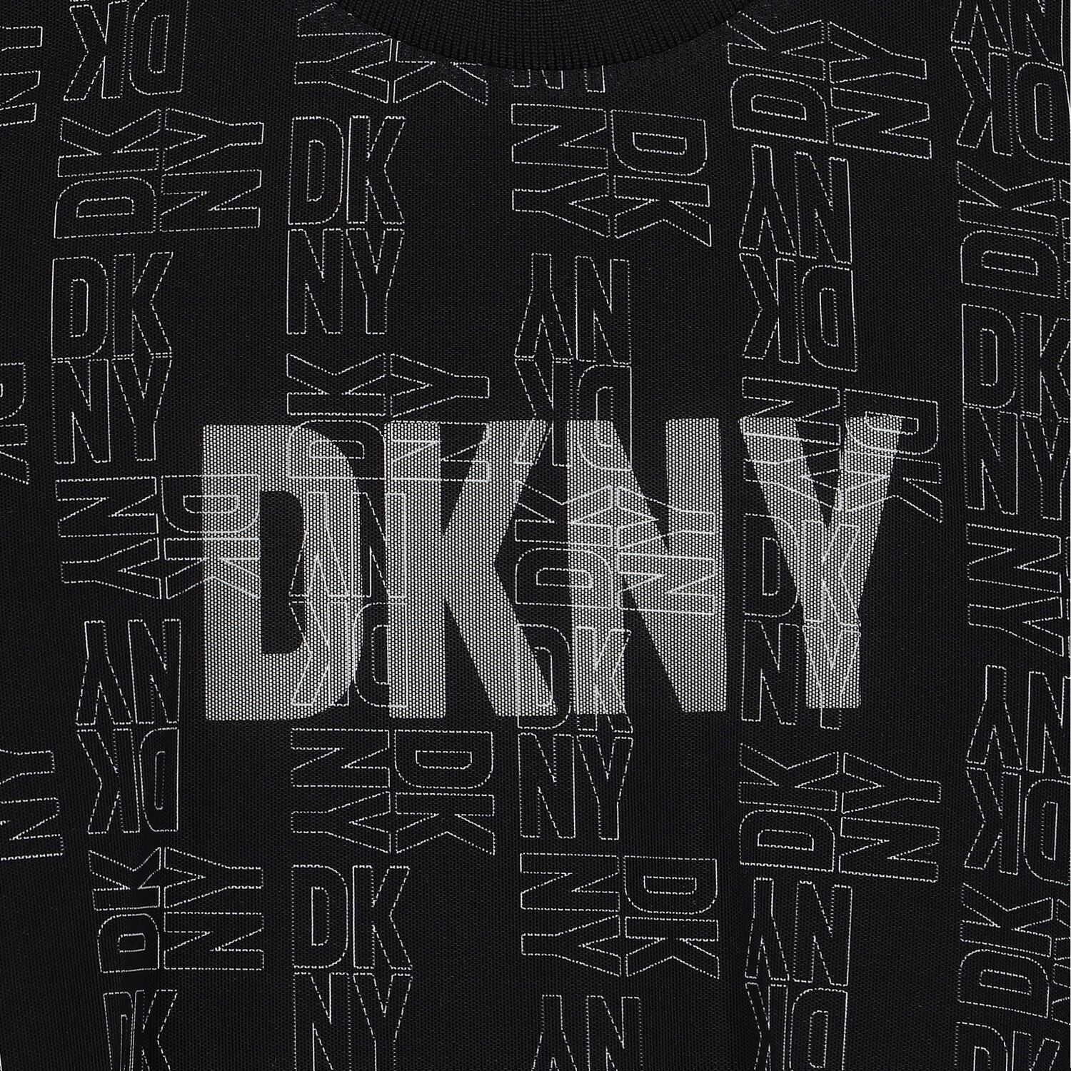 Girls Black 2-In-1 Logo Dress, 1, hi-res