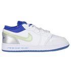 White & Blue Air Jordan 1 Low Trainers, 1, hi-res