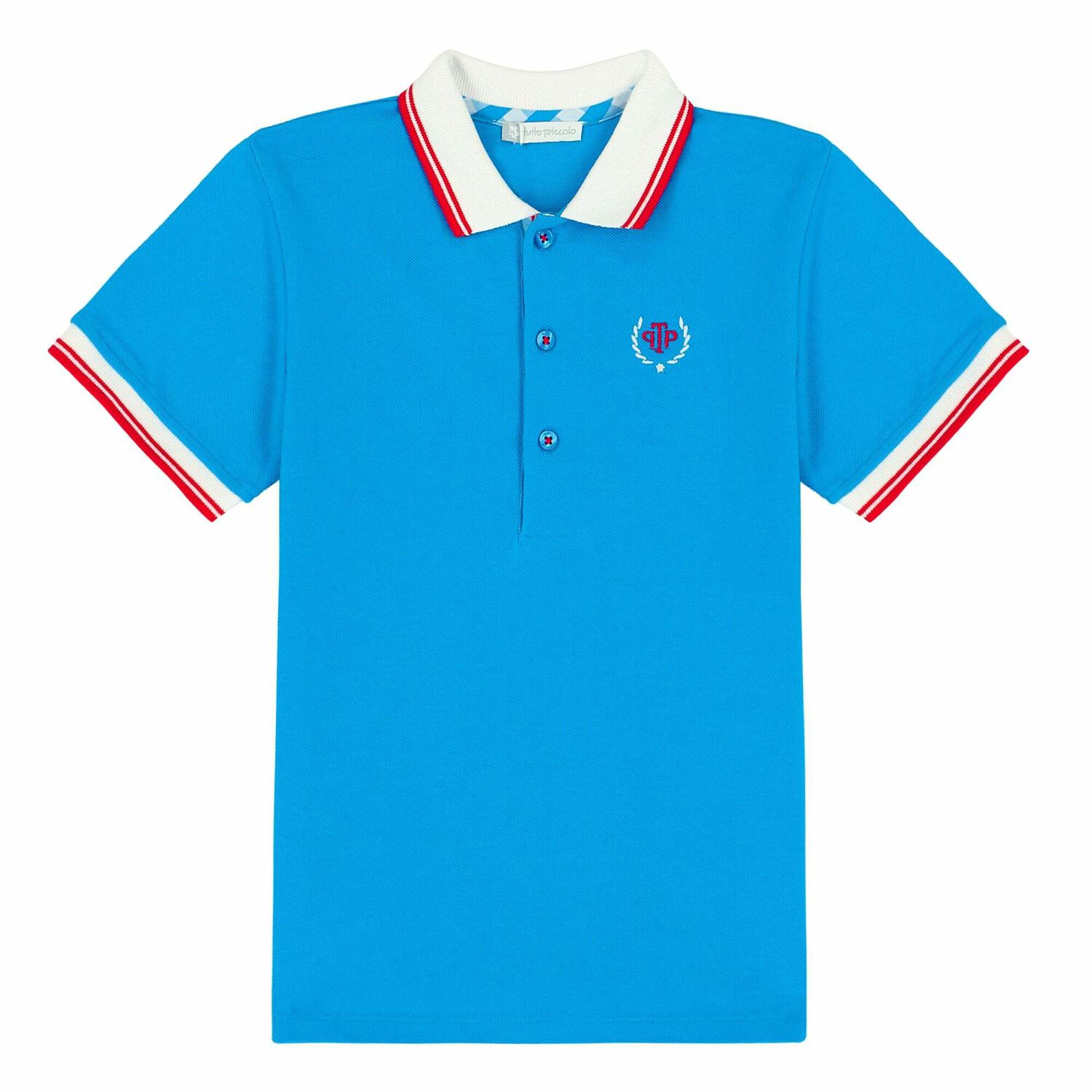 Boys Blue Logo Polo Shirt, 1, hi-res